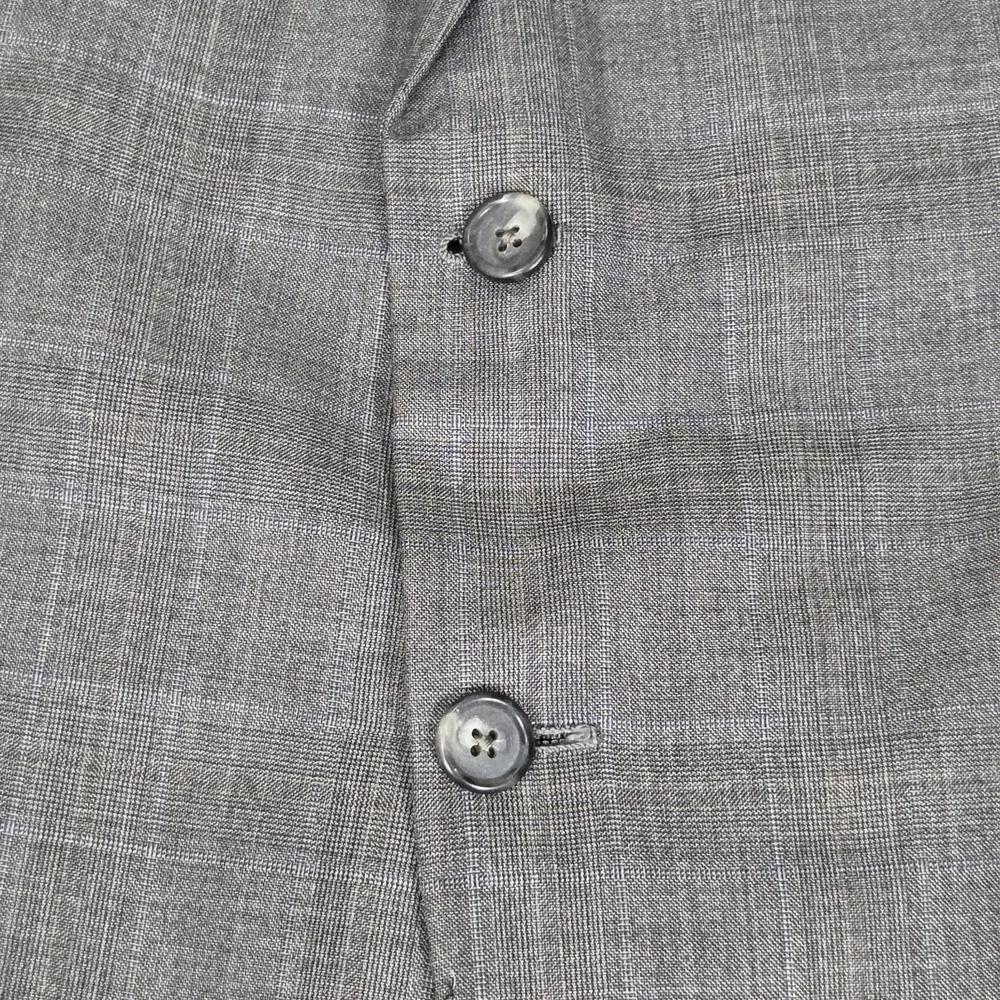 HICKEY FREEMAN Gray Loro Piana 120s Plaid Wool Blazer Sport Coat Jacket 44L
